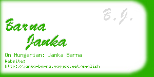 barna janka business card